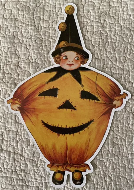 Vintage Inspired New Halloween Witch Pumpkin Die Cut Art Craft Scrapbook Decor