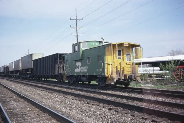 Railroad Slide - Burlington Northern #10785 Caboose 1979 Westmont Illinois Train