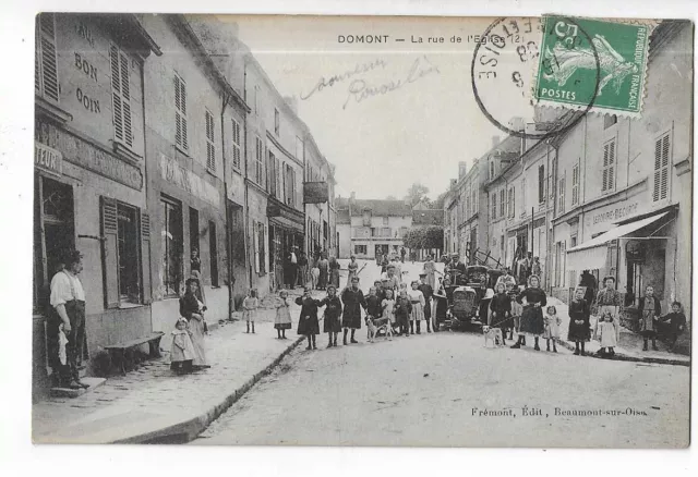 95  Domont  La Rue De L Eglise  Xx 1 Coin Plie Xx