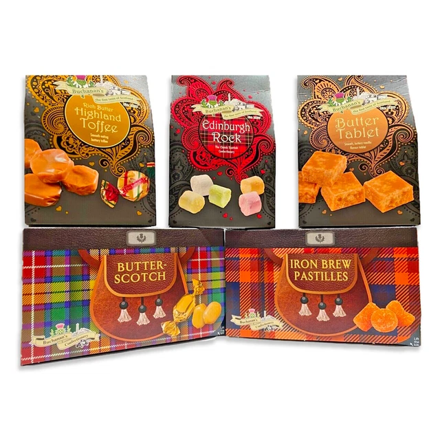 Tablet burro Buchanans || Highland Toffee || Edinburgh Rock || in scatola || 150 g