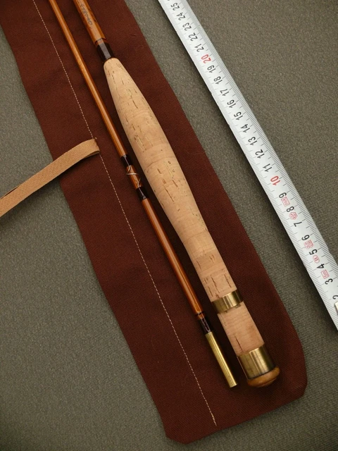 Canne à Mouche En Bambou Refendu 198 Cm – Soie 3/4, Action Semi-parabolique, France