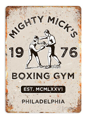 Parete in metallo segno-Mighty-MICKS-Beige foto-ROCKY boxe palestra allenamento a casa