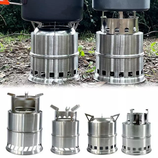 Portable Outdoor Camping Stove, Portable Stainless Wood Steel Stove✨ F8H9