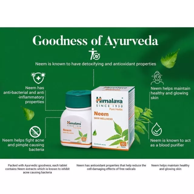 Himalaya Purifying Neem Tablet Supplément cutané à base de plantes Acné... 3