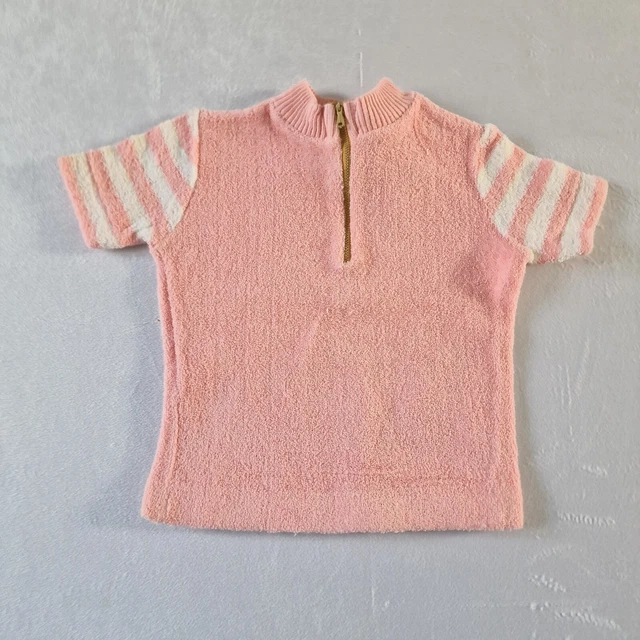 Vintage 60s/70s BabyTop | 9-12 months | Pink Terry Towel Deadstock 1/4 Zip KA72