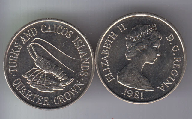 TURKS & CAICOS ¼ Crown 1981 UNC