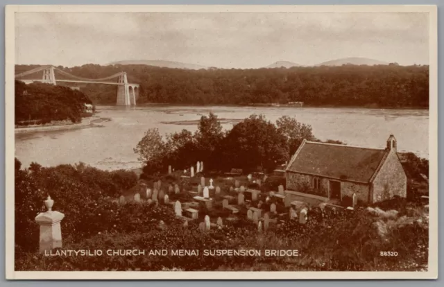 Llantysilio Church Menai Bridge Denbighshire Postcard Wales Vintage Unposted