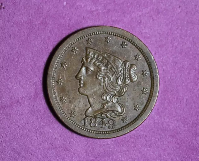 Estate Find 1849- Braided Hair Half Cent #P18287