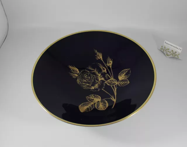 Hutschenreuther Selb Bavaria - Schale D. 28 cm. Kobaltblau, Gold Rose, Goldrand