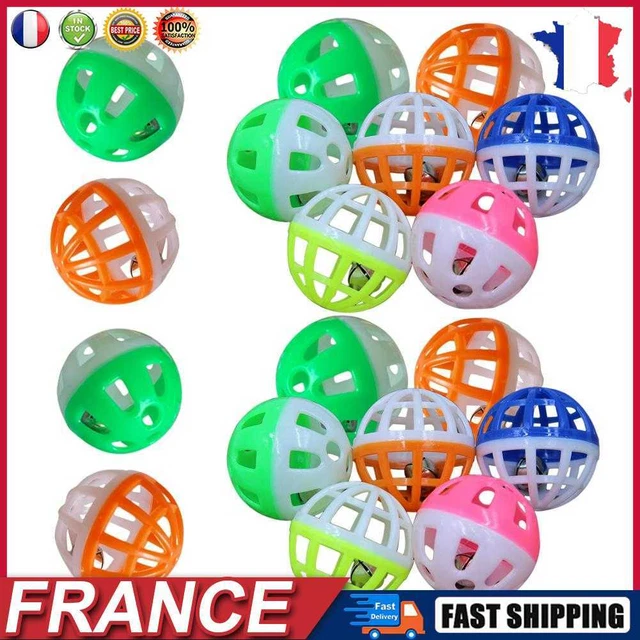 18Pcs Pet Cat Kitten Play Balls With Jingle Bell Pounce Chase Rattle Toy fr
