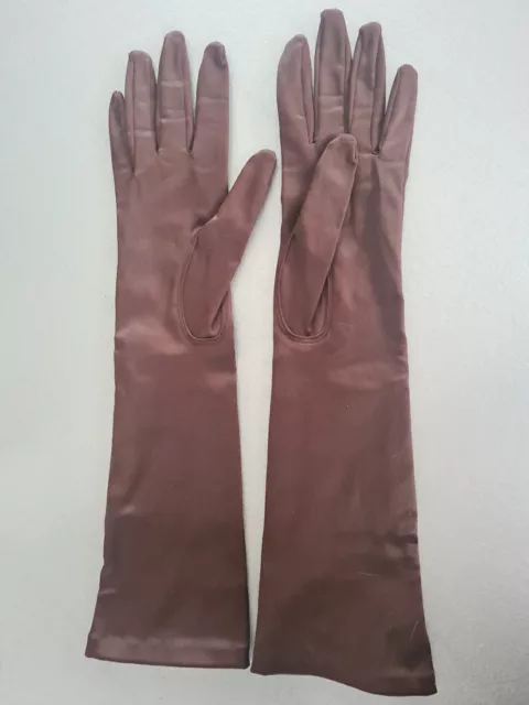 lange Handschuhe Gr. 7,5 elastisch dehnbar stretch shiny glänzend ca. 39cm lang