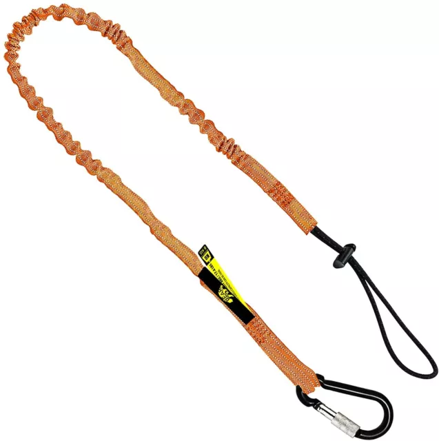 Orange 3 Foot Safety Tool Lanyard, Tough Scaffold Lanyard with Carabiner