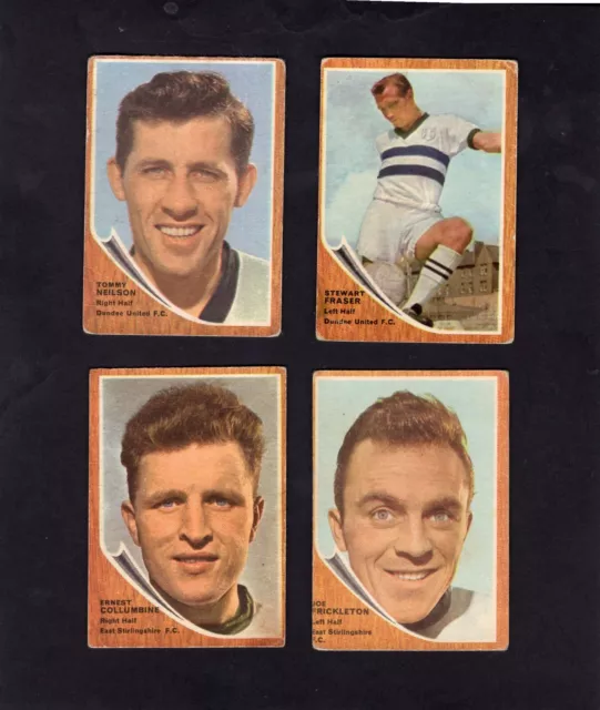 A&BC GUM FOOTBALL CARDS FOOTBALLERS SCOTTISH GREEN BACK 1964 x4