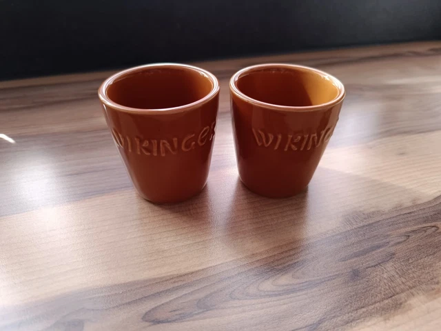 6x Mittelalter-Tonbecher, Vollglasiert, 175 Ml – Handarbeit, Für Met, Wein, Bier & Mehr (Wikinger-Stil)