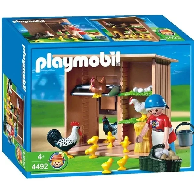 Lot Playmobil Parc Animalier Et Zoo – 3243 + Poulailler 4492 – Figurines Animaux Divers