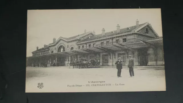 Auvergne Puy De Dome / Chatel Guyon 1910 / Cpa Rue Animee La Gare