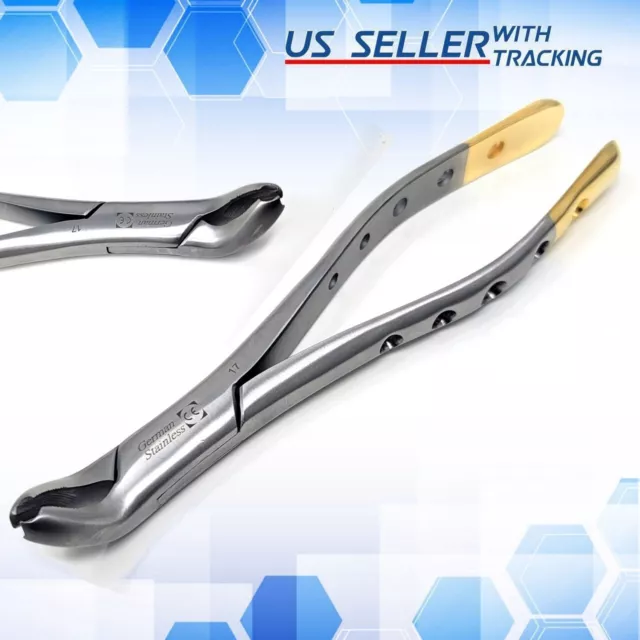 German Stainless Premium Extracting Forceps #17 Surgical Serrated Dental Tool