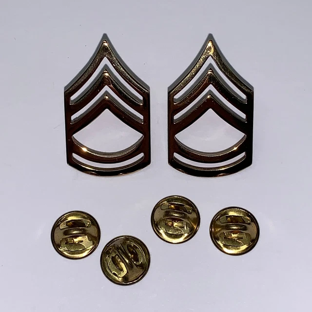 Sergeant Pin U.S. ARMY E-7 Sergeant First Class Dress Rank Pin Set Gold £9.41 ...