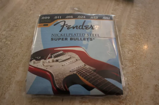 NEW Fender Plain Steel Bullet End & Acoustic Electric Mixed Guitar String 6 Pcs.