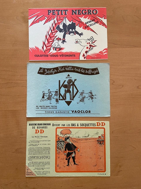 Lot 3 Buvard Vêtement - Petit Négro Culottes - Zéphyr Kid - Bas et soquettes DD