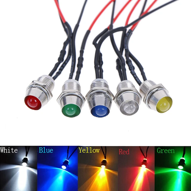 Voyant Lumineux YONGYAO 14mm - 12V LED - Rouge - IP67 - Pour Voiture Bateau