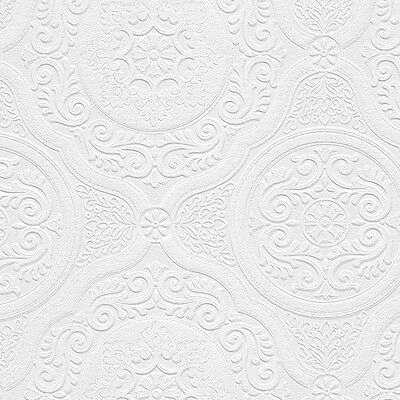 Spanish Architectural Ceiling Tile Raised Textured Paintable Wallpaper 48932