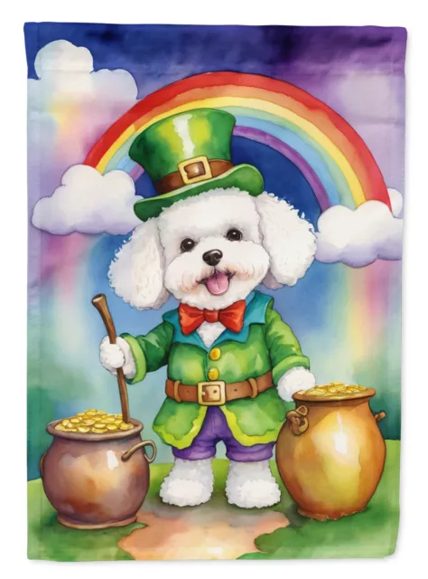 Bichon Frise St Patrick's Day Flag Canvas House Size DAC5492CHF