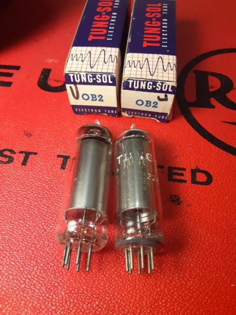 (2) Tung Sol 0B2 NOS NIB voltage regulator tubes 0B2WA OB2WA OB2