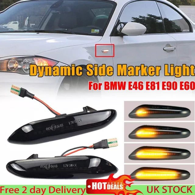 For BMW E90 E91 E92 E60 E46 E87 E82 Dynamic LED Turn Signal Side Light Indicator