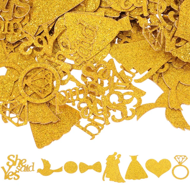 1 sacchetto coriandoli di nozze, coriandoli di carta dorata per matrimonio, il