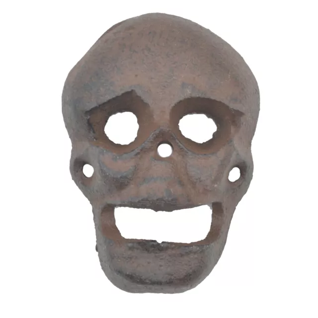Wall Mounted Skull Beer Bottle Opener Cast Iron Home Bar Pub Pirate Decoration