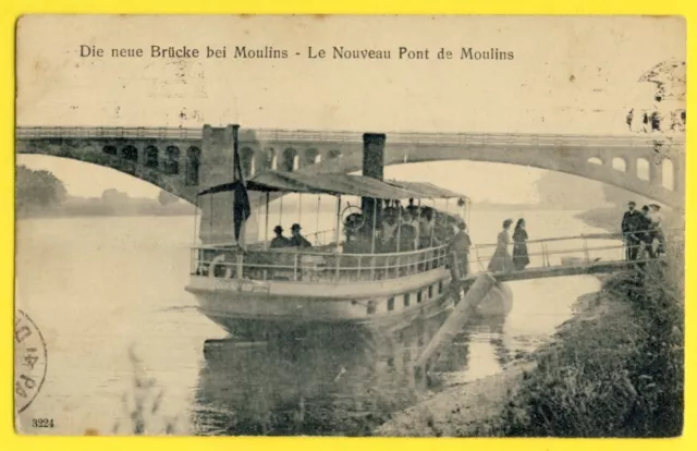 CPA Very RARE France 57 - Le Nouveau BRIDGE de MOULINS lès METZ boat landing