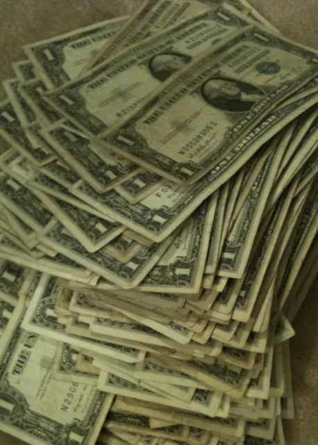 One Dollar Note $1 Silver Certificate VG-XF Bill Blue Seal Currency