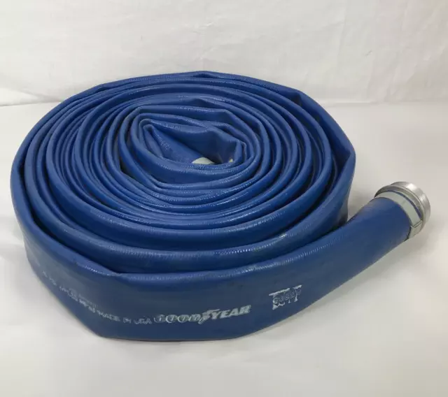 Goodyear 2" x 50 ft. Lay Flat Water Discharge Dispenser PVC Hose Blue