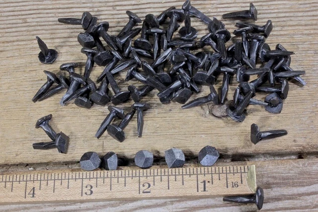 5/8" Rose head 50 nails square wrought iron vintage rustic Decorative historic
