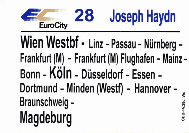 ZLS  2894 - ÖBB - EC 28 Joseph Haydn = Wien Westbf - Minden (Westf) - Magdeburg