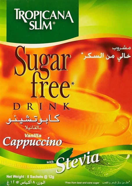 Tropicana Slim senza Zucchero Vaniglia Cappuccino Bevanda Con Stevia - 96 G