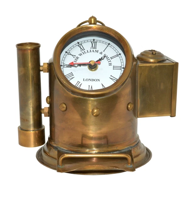 Antik Vintage Messing Maritime 7 " Einfassung Nautisch Kopf Uhr Und Stifthalter