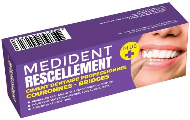 Ciment Dentaire Medident Rescellement Plus © Pour Resceller Couronnes Ou Bridges