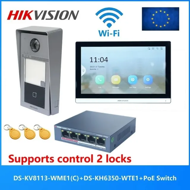 KIT VIDEOCITOFONO HIKVISION DS-KIS604-S IP 2mpx Monofamiliare, Videosorveglianza