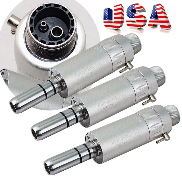 USPS 3× Dental Slow Low Speed Handpiece E-type Air Motor 2 Hole 2H Turbine