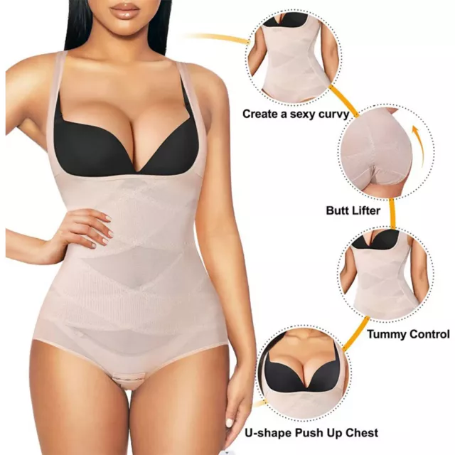 Women Full Body Shaper Firm Tummy Control Slimming Shapewear Sexy Lace  Bodysuit 