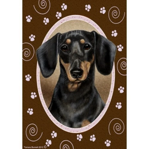 Paws House Flag - Black and Tan Dachshund 17008