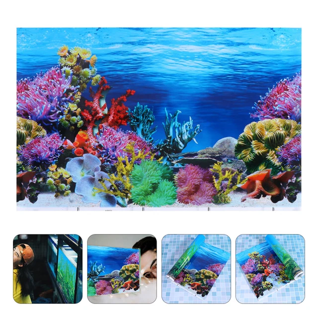 1pc Réservoir de poissons De Fond Aquarium Fond Decal Fish Tank Toile de Fond