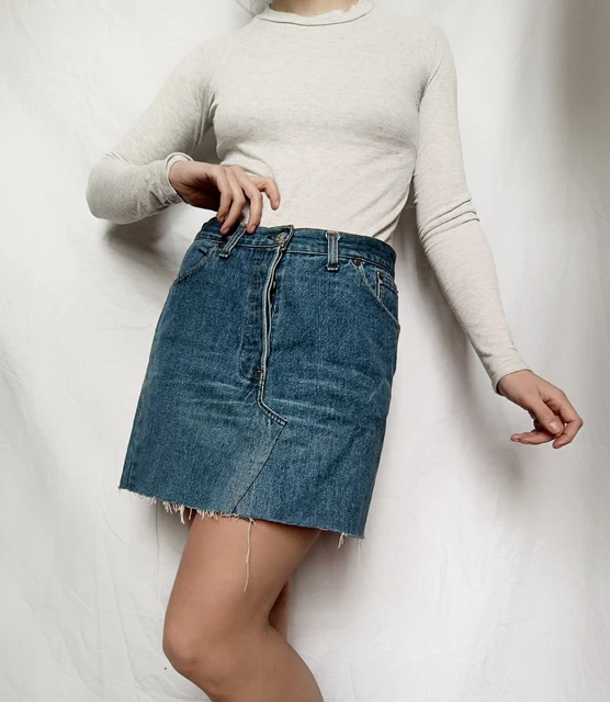 Gonna Jeans Levis vintage w31 denim mini skirt lavaggio medio medium wash