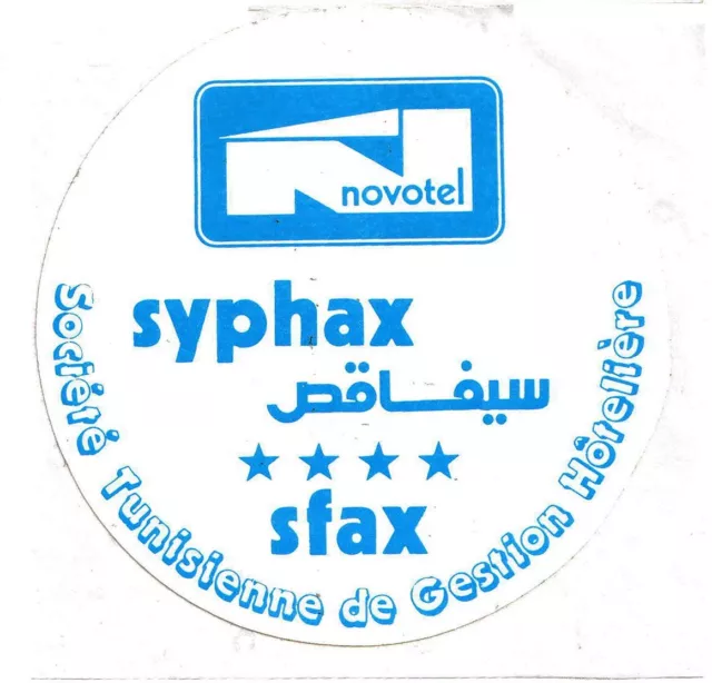 Novotel Syphax Hotel SFAX Tunisia - vintage luggage label