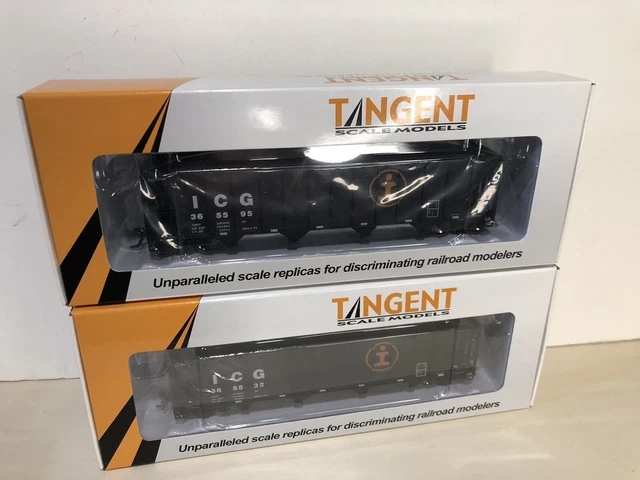 2x Tangent HO Illinois Central Gulf ICG ‘Centralia’ Coal Hoppers 365595, 365532