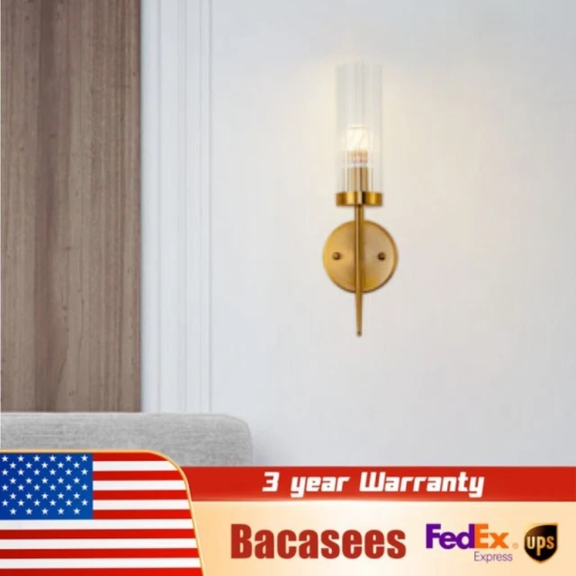 Modern Gold Iron Glass Wall Lamp Wall Sconce Light Fixtures Bedroom Living Room