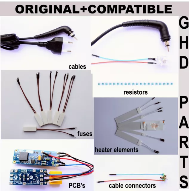 GHD Hair Straightener Repair -Parts Thermal Fuse Cable Heater Pcb Spares Part