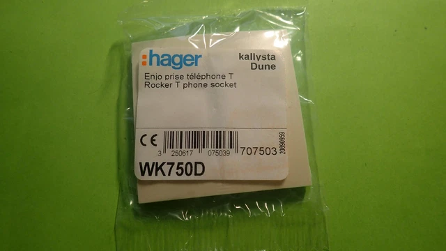 Doigt Enjoliveur Pour Prise Téléphone Hager KALLYSTA WK750T - Couleur Titane - Neuf (autre)